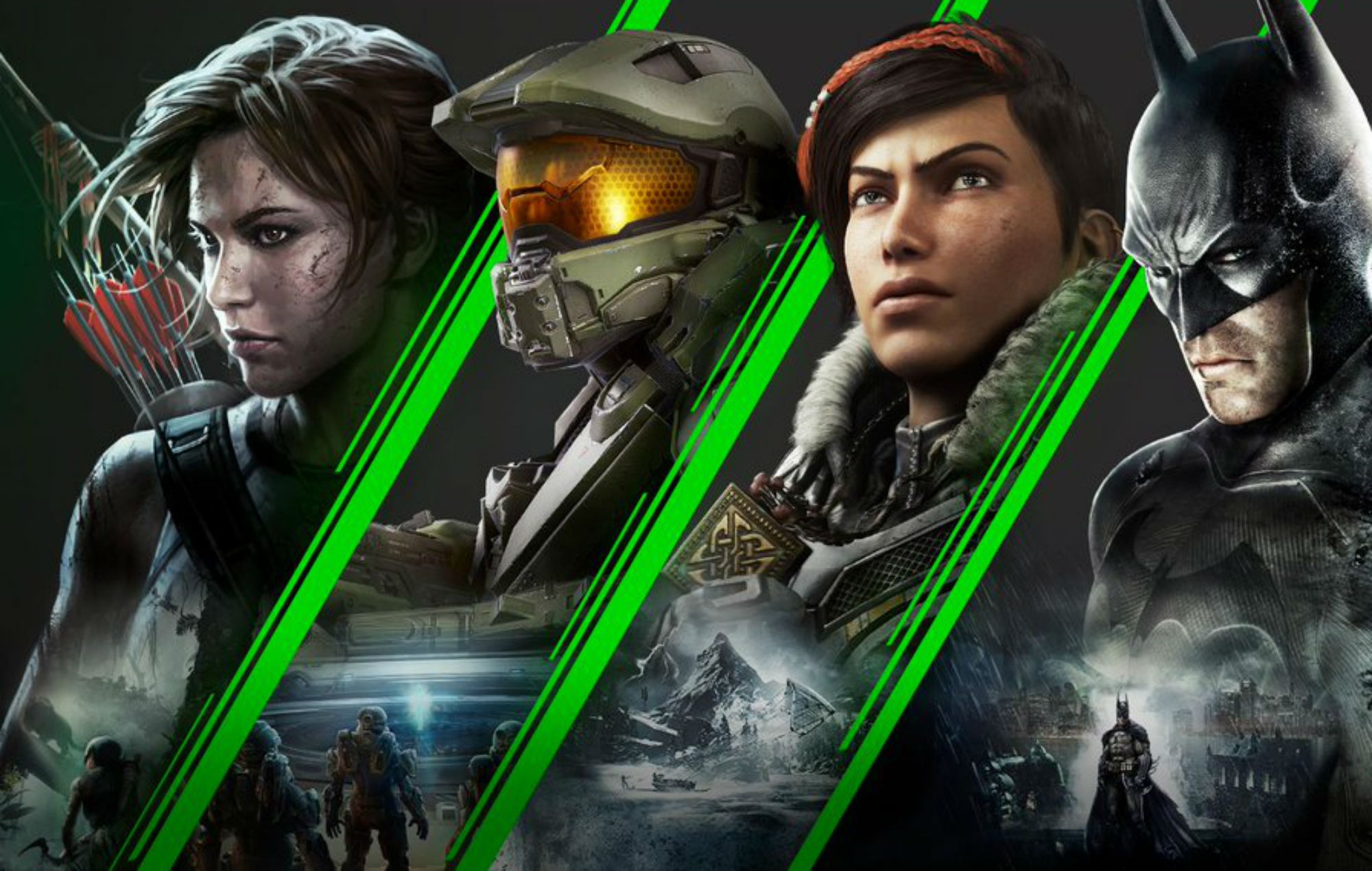 A bunch of video game characters lined up.
